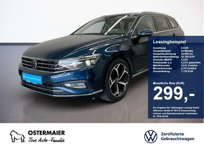 VW Volkswagen Passat Variant ELEGANCE 2.0TSI 190PS DSG NP.67t. im Leasing von Null-Leasing