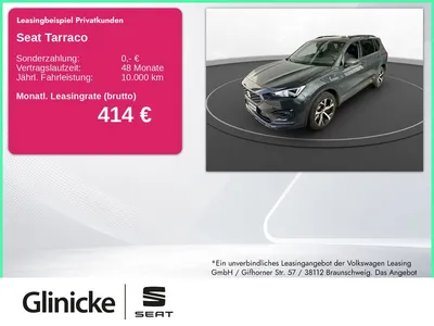 Seat Seat Tarraco 1.4 eHybrid FR AHK Pano LED LM 19" Navi im Leasing von Null-Leasing
