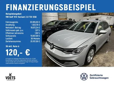 VW Volkswagen Golf VIII Variant 2.0 TDI DSG Life LED+NAVI+A im Leasing von Null-Leasing
