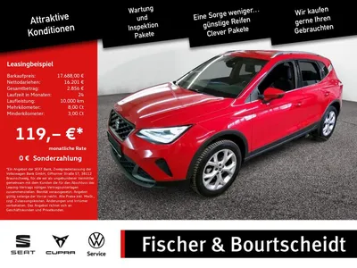 Seat Seat Arona 1.0 TSI FR 5,99% EFF* PDC NAVI FACEL. LED im Leasing von Null-Leasing