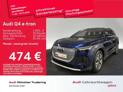 Audi Audi Q4 e-tron 45 Pano/ACC/HuD/Navi+ im Leasing von Null-Leasing