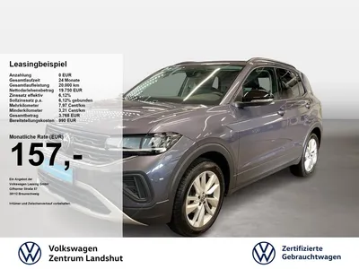VW Volkswagen T-Cross 1.0 TSI Life GOAL 2xKlima ACC KlimaA LED im Leasing von Null-Leasing