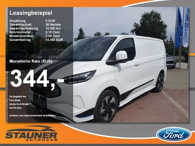 Ford Ford Transit Custom 320L1 Sport Elektro 70 KWH AHK B& im Leasing von Null-Leasing