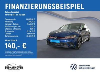 VW Volkswagen Polo GTI 2.0 TSI DSG MATRIX-LED+SHZ+App-Connect im Leasing von Null-Leasing