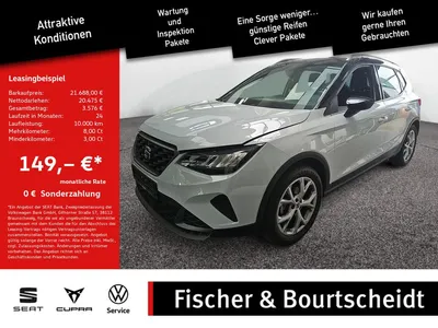 Seat Seat Arona 1.0 TSI FR SHZ KAMERA AHK ACC FACEL. LED im Leasing von Null-Leasing