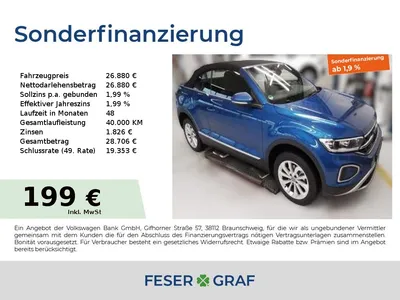 VW VW T-Roc Cabrio Style 1.0 TSI 85 kW 6-Gang ACC im Auto Abo von Null-Leasing