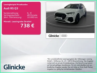 Audi Audi RS Q3 2.5 TFSI qu. AHK LM 22" LED Nappa 360 im Leasing von Null-Leasing