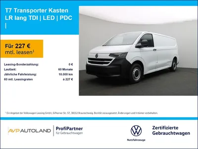 VW Volkswagen T7 Transporter Kasten LR lang TDI | LED | PDC | im Leasing von Null-Leasing