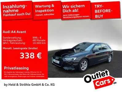 Audi Audi A4 Avant S-Line 30 TDI PANO AHK HuD LEDER 360° im Leasing von Null-Leasing