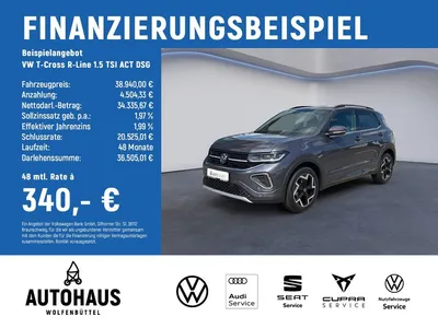 VW Volkswagen T-Cross R-Line 1.5 TSI ACT DSG im Leasing von Null-Leasing