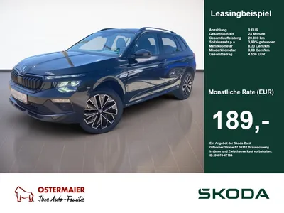 Skoda Skoda Kamiq Tour 1.0 TSI MATRIX.BLACK.ACC.NAV.SHZ.KAM. im Leasing von Null-Leasing