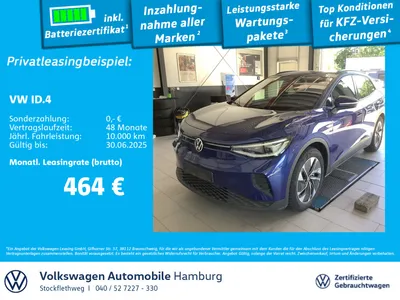 VW VW ID.4 Pro Performance AHK Navi Wärmep. Kamera ACC im Auto Abo von Null-Leasing