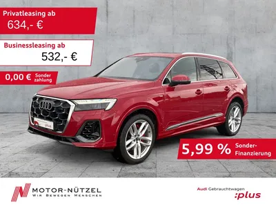 Audi Audi Q7 55 TFSI QU S-LINE MATRIX+HuD+B&O+AIR+AHK+PANO im Leasing von Null-Leasing