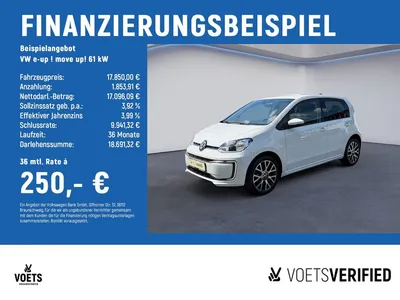 VW Volkswagen e-up ! move up! 61 kW SHZ+RearView+PDC im Leasing von Null-Leasing