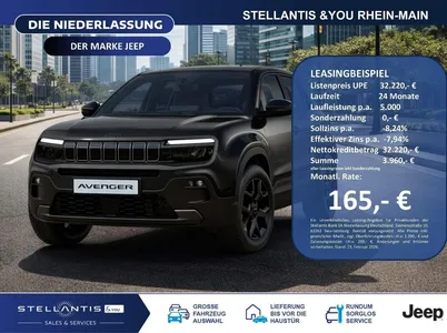 Jeep Jeep Avenger BLACK EDITION Allwetterreifen+Winterpkt im Leasing von Null-Leasing