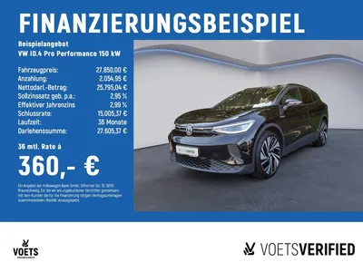 VW Volkswagen ID.4 Pro Performance 150 kW PANO+MATRIX-LED+Are im Leasing von Null-Leasing