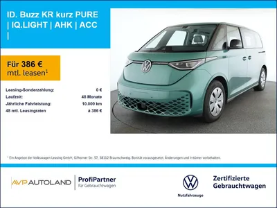 VW Volkswagen ID. Buzz KR kurz PURE | IQ.LIGHT | AHK | ACC | im Leasing von Null-Leasing