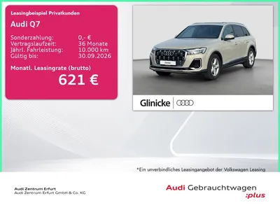 Audi Audi Q7 55 TFSI quattro tiptronic S-Line Matrix Stand im Leasing von Null-Leasing