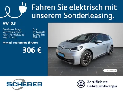 VW Volkswagen ID.3 Pro Perform. 62 kWh SOH:90% MATRIX NAVI RFK im Leasing von Null-Leasing
