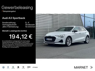 Audi Audi A3 Sportback Advanced TDI 85 kW Schaltgetriebe im Leasing von Null-Leasing