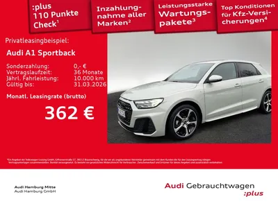 Audi Audi A1 Sportback 30 TFSI S line S tronic Sonos Navi im Auto Abo von Null-Leasing