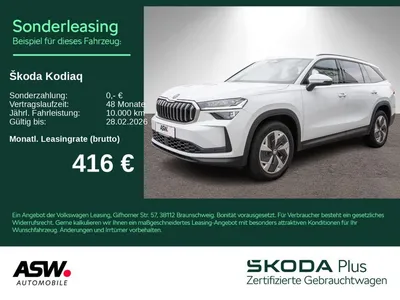 Skoda Skoda Kodiaq Selection 4x4 2.0TDI DSG LED Navi RFK AHK im Auto Abo von Null-Leasing