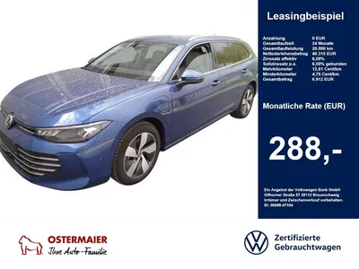 VW Volkswagen Passat Variant BUSINESS 1.5eTSI 177PS DSG HYBRID im Leasing von Null-Leasing