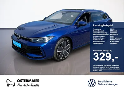 VW Volkswagen Passat Variant R-LINE 2.0TDI 193PS DSG 4M NP.76T im Leasing von Null-Leasing