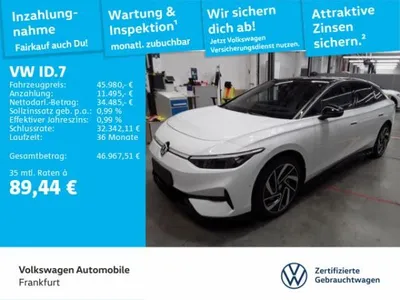 VW Volkswagen ID.7 Pro Navi AHK IQ.LIGHT - LED-Matrix-Scheinwerfer DAB+ im Auto Abo von LeasingMarkt.de