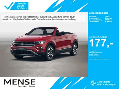 VW Volkswagen T-Roc Cabriolet 1.0TSI Style Energy CarPlay ACC im Leasing von Null-Leasing