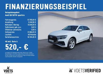 Audi Audi Q8 50TDI quattro S-Line HD MATRIX+HUD+B&O+AHK+ im Leasing von Null-Leasing