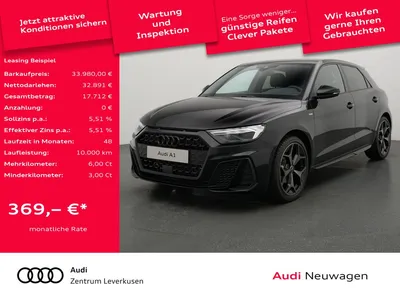 Audi Audi A1 Sportback TFSI S line ACC KAM NAVI VIRT PDC im Auto Abo von Null-Leasing