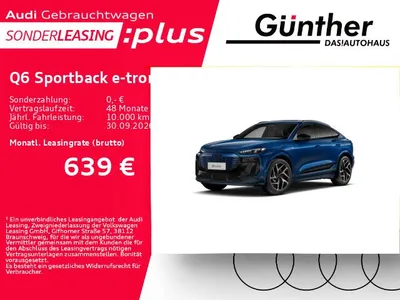 Audi Audi Q6 Sportback e-tron PERFORMANCE S LINE+WINTERRÄD im Leasing von Null-Leasing