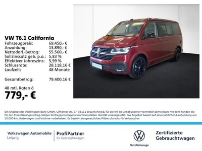 VW Volkswagen T6.1 California Beach Camper "Edition" 2.0 l TDI im Auto Abo von LeasingMarkt.de