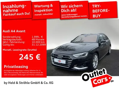 Audi Audi A4 Avant advanced 35 TDI S tronic PANO HuD NAV+ im Leasing von Null-Leasing