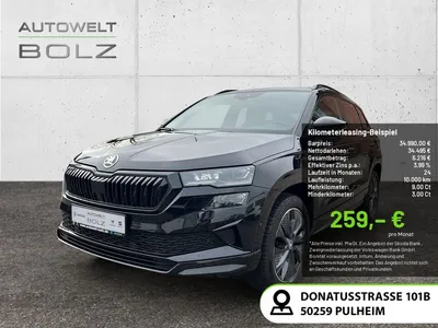 Skoda Skoda Karoq Sportline 4x4 2.0 TFSI AHK Navi Leder 360K im Leasing von Null-Leasing