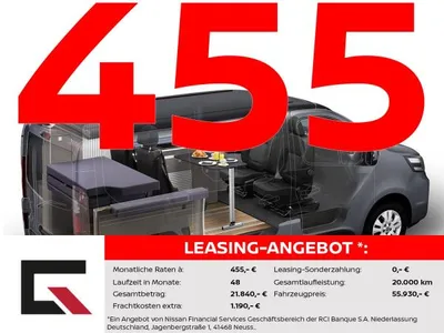 Nissan Nissan Primastar SEASIDE Revotion/Dethleffs dCi170 DCT nur noch 2x ! im Auto Abo von LeasingMarkt.de