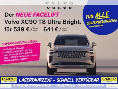 Volvo Volvo XC90 NEU Facelift - Ultra Bright T8 AWD Plug-in Hybrid Elektrisch/Benzin, im Auto Abo von LeasingMarkt.de