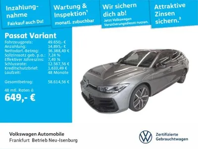 VW Volkswagen Passat Variant 1.5 TSI DSG eHybrid R-Line Navi AHK IQ.LIGHT - LED-Matrix-Scheinwerfer Sprachassistent DAB+ im Auto Abo von LeasingTime