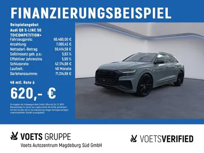 Audi Audi Q8 S-LINE 50 TDICOMPETITION+ MATRIX+STANDH+RAUTE im Leasing von Null-Leasing