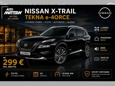 Nissan Nissan X-Trail TEKNA e-4ORCE | Panorama | Bose | Head-Up Display | 213 PS | im Leasing von LeasingMarkt.de
