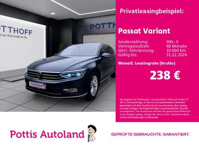 VW Volkswagen Passat Variant 2.0 TDI DSG ELEGANCE AHK NAVI KAM im Leasing von Null-Leasing