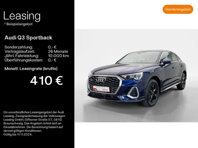 Audi AUDI Q3 Sportback 40 TDI quattro S-LINE*LED*AHK*VIRTUAL*NAVI-PLUS*KAMERA*19ZOLL im Auto Abo von Null-Leasing