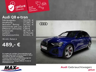 Audi AUDI Q8 e-tron 55 S-LINE QUATTRO MATRIXLED+KAMERA+AHK im Auto Abo von Null-Leasing