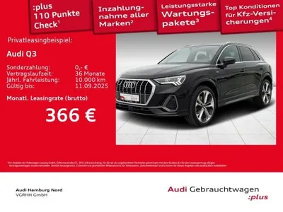 Audi Audi Q3 40 TFSI 2x S line quat. Navi Stdhzg AHK Sound im Auto Abo von LeasingMarkt.de
