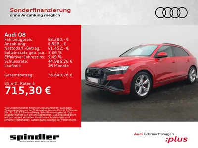 Audi Audi Q8 S-Line 50TDI quattro / Standh, Pano, Air, AHK im Leasing von Null-Leasing