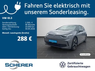 VW Volkswagen ID.3 PRO ELECTRIC SOH 95% LED NAVI REAR VIEW ACC im Leasing von Null-Leasing