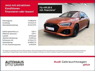 Audi Audi RS4 Avant 2.9 TFSI quattro Tiptronic LEDER im Auto Abo von LeasingMarkt.de