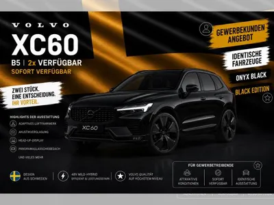 Volvo Volvo XC60 ❗B5 AWD Plus Black Edition|Luftfahrwerk|Head-UP|Akustikverglasung|uvm. im Leasing von LeasingMarkt.de