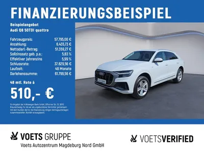 Audi Audi Q8 50TDI quattro S-Line HD MATRIX+HUD+B&O+AHK+ im Leasing von Null-Leasing
